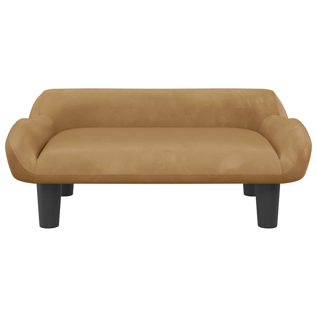 Kinderbank 70x40x24 cm fluweel bruin
