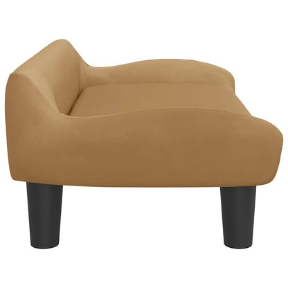 Kinderbank 70x40x24 cm fluweel bruin