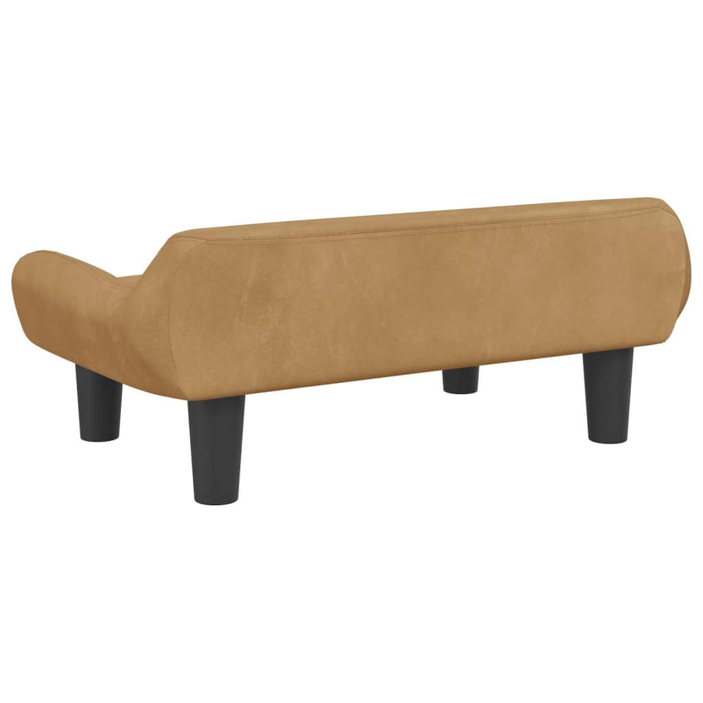 Kinderbank 70x40x24 cm fluweel bruin