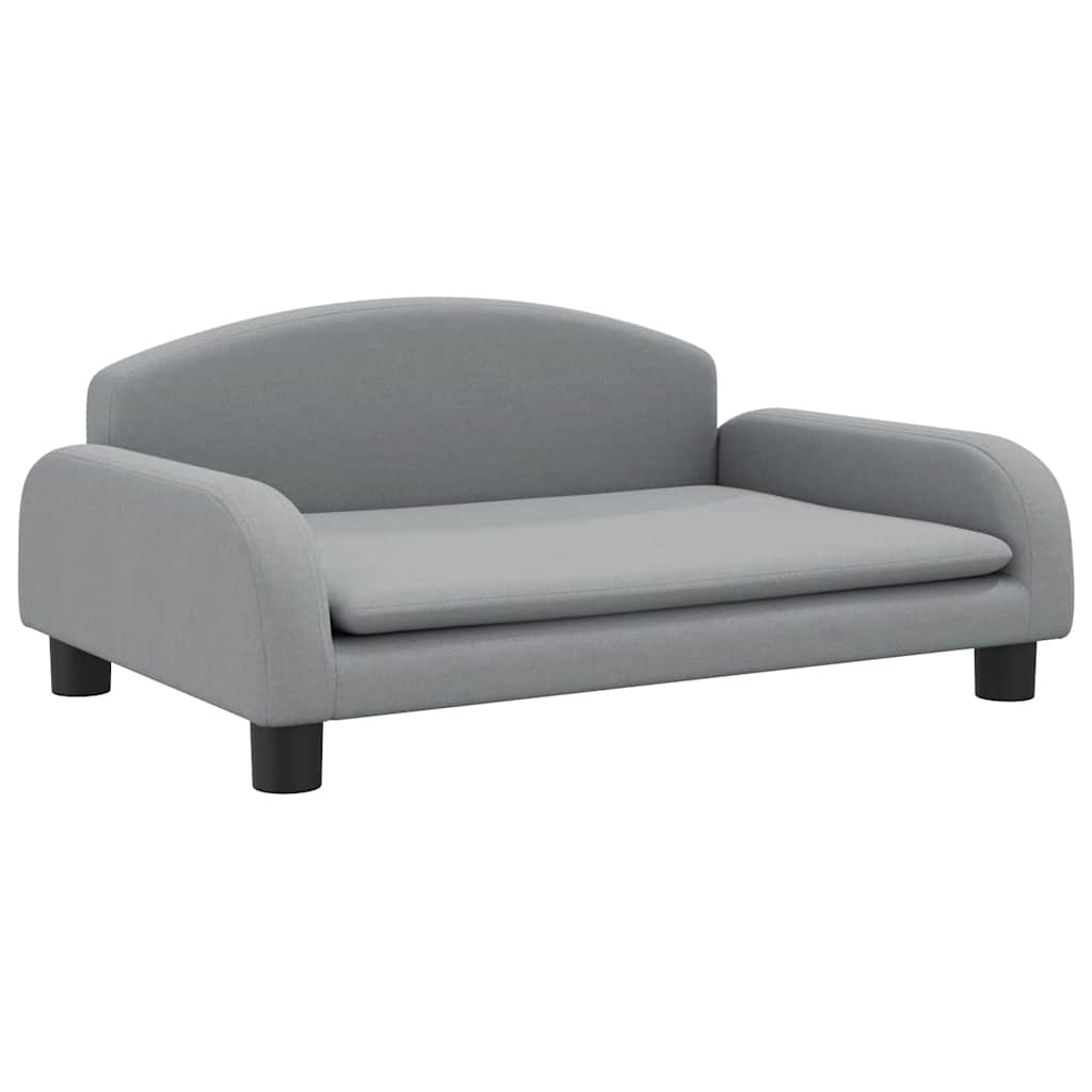 Kinderbank 70x45x30 cm stof lichtgrijs