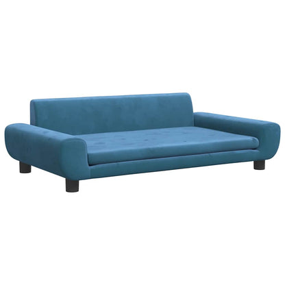 Kinderbank 100x54x33 cm fluweel blauw
