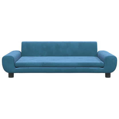 Kinderbank 100x54x33 cm fluweel blauw