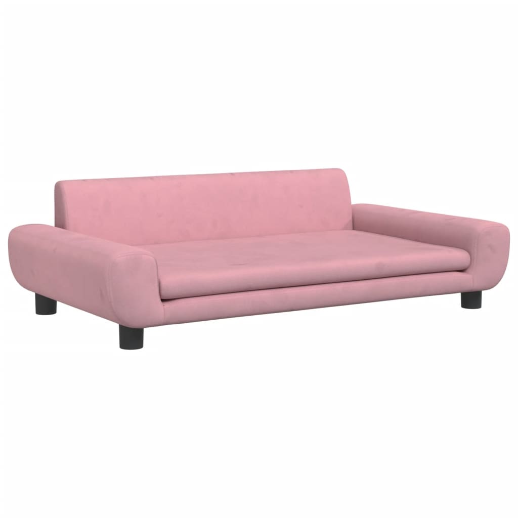 Kinderbank 100x54x33 cm fluweel roze