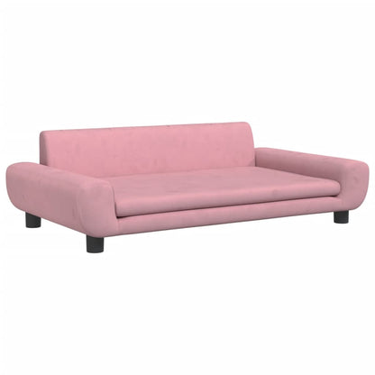 Kinderbank 100x54x33 cm fluweel roze