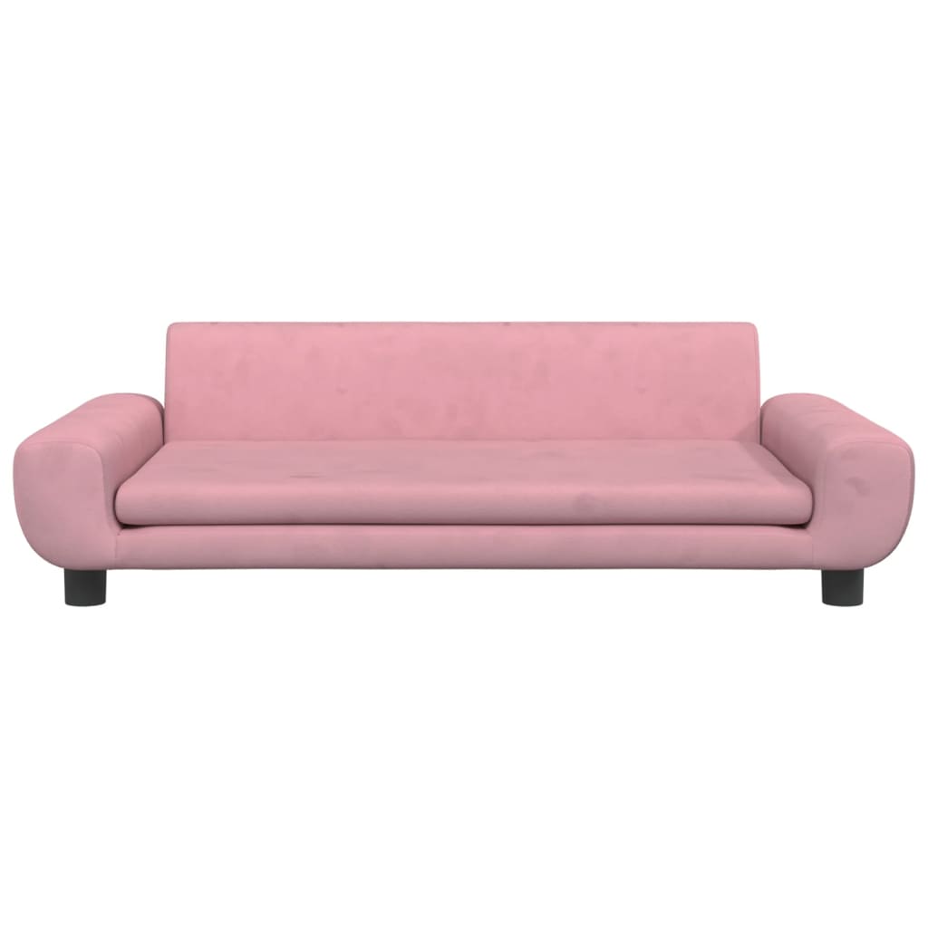 Kinderbank 100x54x33 cm fluweel roze