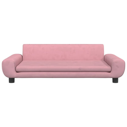 Kinderbank 100x54x33 cm fluweel roze