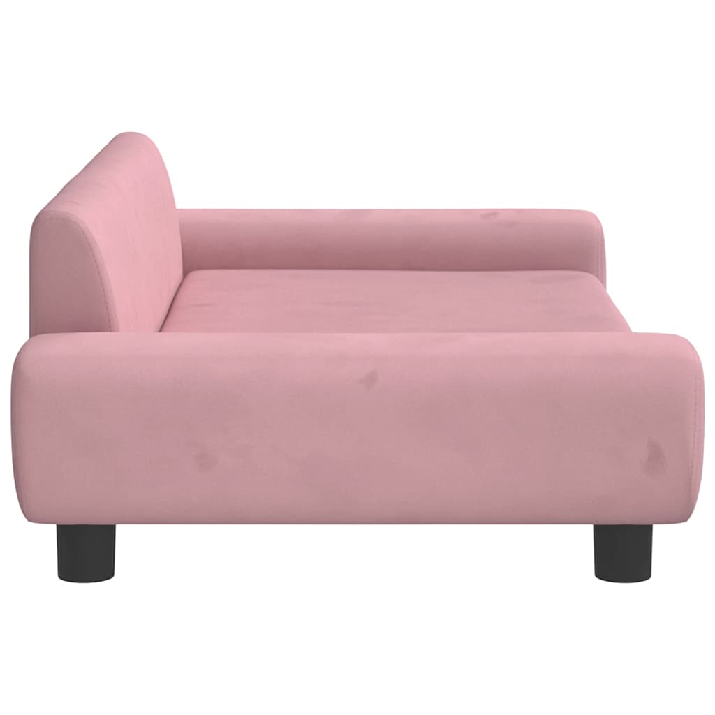 Kinderbank 100x54x33 cm fluweel roze