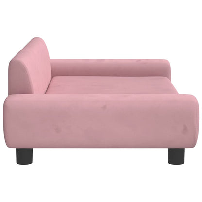 Kinderbank 100x54x33 cm fluweel roze