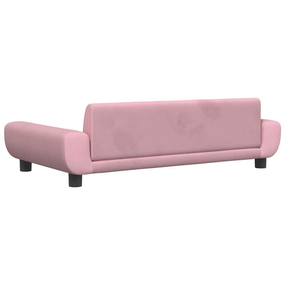 Kinderbank 100x54x33 cm fluweel roze