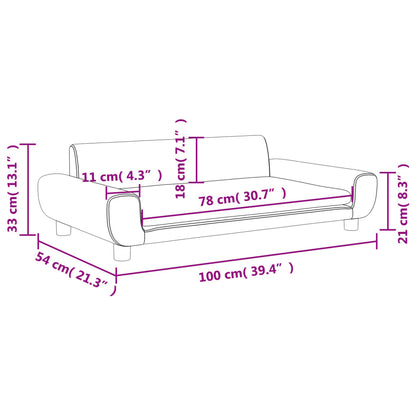 Kinderbank 100x54x33 cm fluweel roze