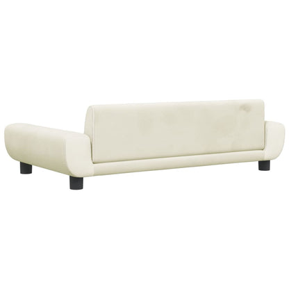 Kinderbank 100x54x33 cm fluweel crèmekleurig