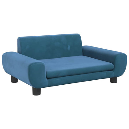 Kinderbank 70x45x33 cm fluweel blauw