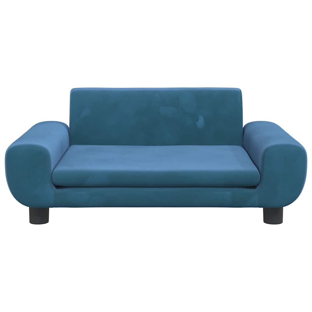 Kinderbank 70x45x33 cm fluweel blauw