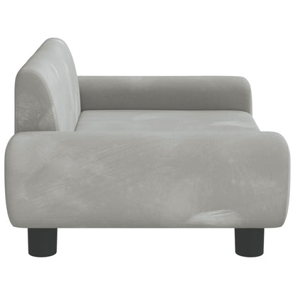 Kinderbank 70x45x33 cm fluweel lichtgrijs