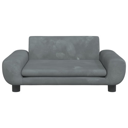 Kinderbank 70x45x33 cm fluweel donkergrijs