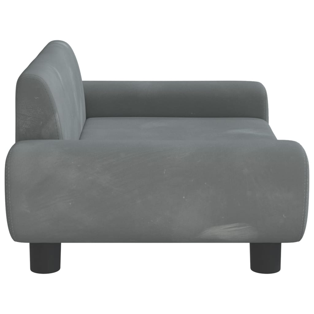 Kinderbank 70x45x33 cm fluweel donkergrijs