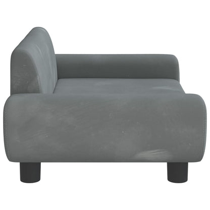 Kinderbank 70x45x33 cm fluweel donkergrijs
