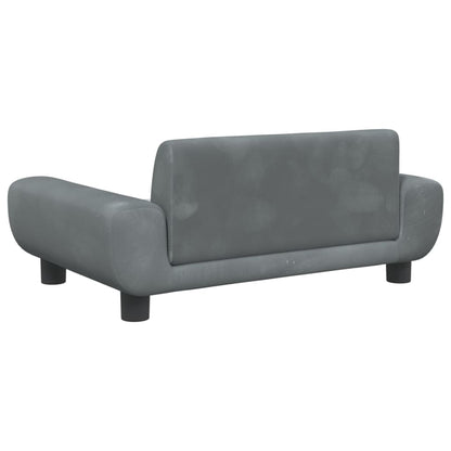 Kinderbank 70x45x33 cm fluweel donkergrijs