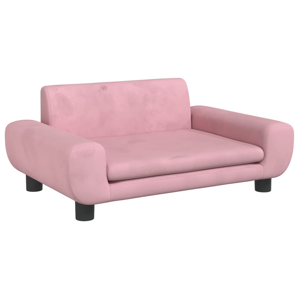 Kinderbank 70x45x33 cm fluweel roze