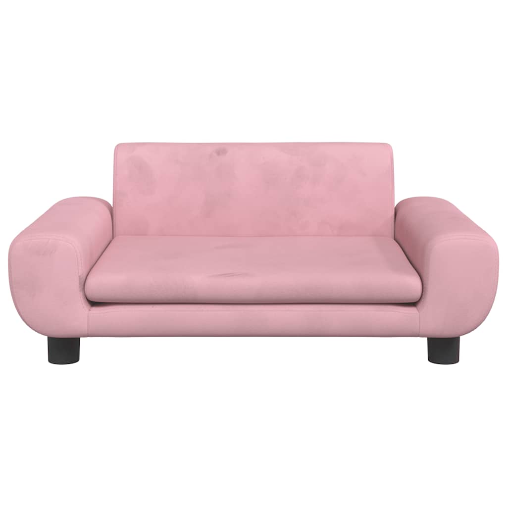Kinderbank 70x45x33 cm fluweel roze