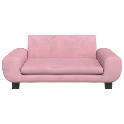 Kinderbank 70x45x33 cm fluweel roze