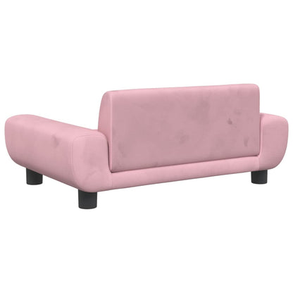 Kinderbank 70x45x33 cm fluweel roze