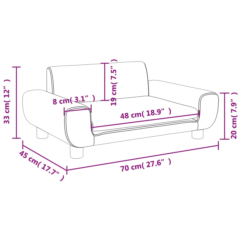 Kinderbank 70x45x33 cm fluweel roze
