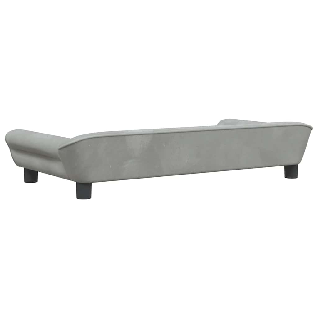 Kinderbank 100x50x26 cm fluweel lichtgrijs