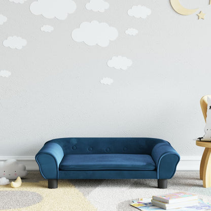 Kinderbank 70x45x26 cm fluweel blauw
