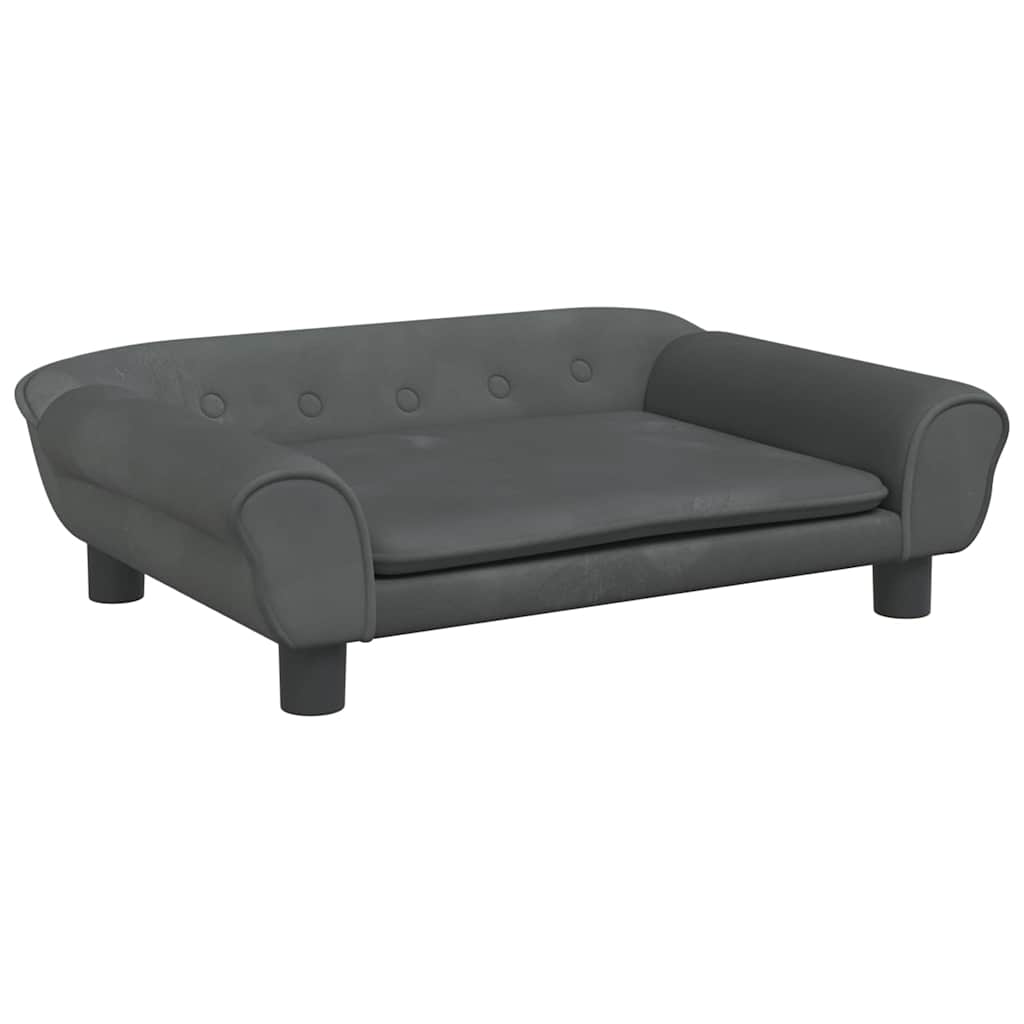 Kinderbank 70x45x26 cm fluweel donkergrijs
