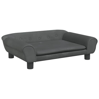Kinderbank 70x45x26 cm fluweel donkergrijs