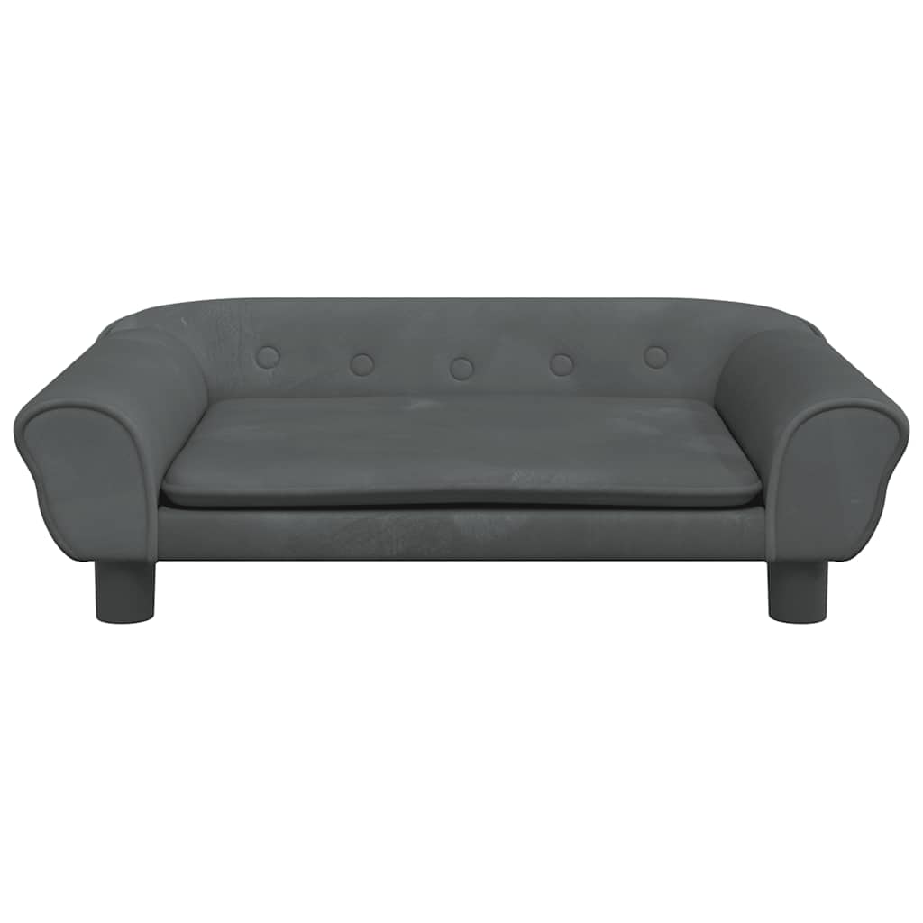 Kinderbank 70x45x26 cm fluweel donkergrijs