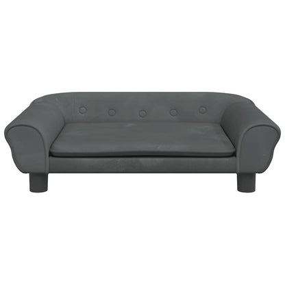 Kinderbank 70x45x26 cm fluweel donkergrijs