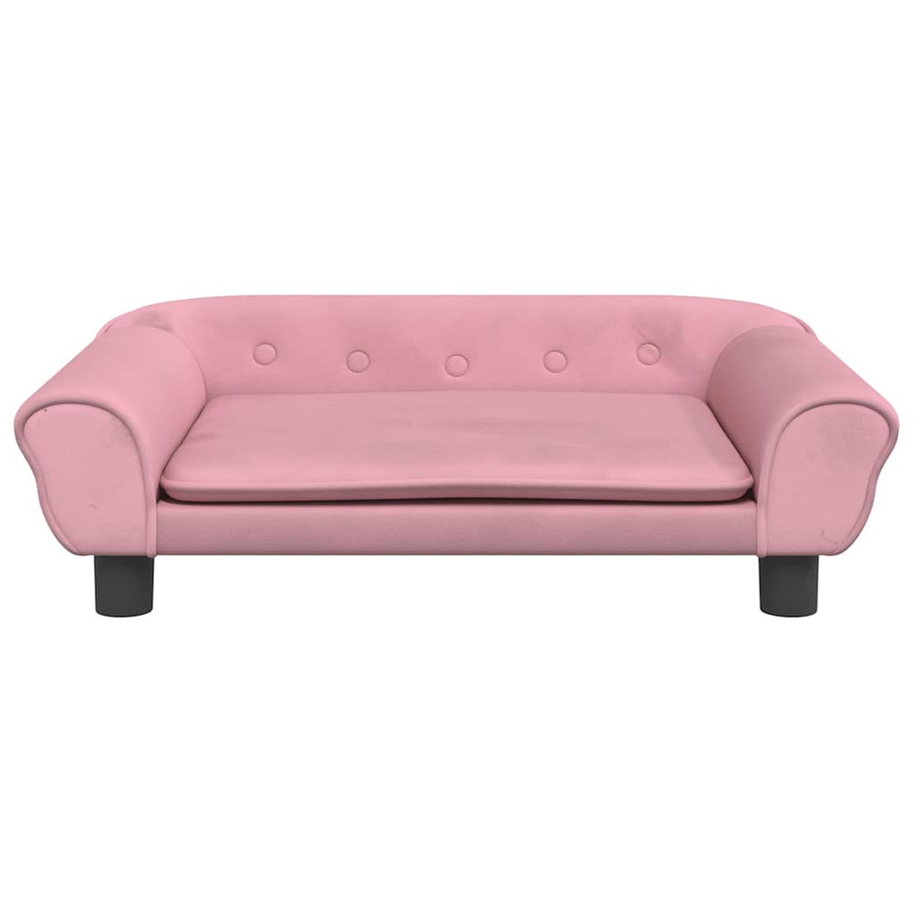 Kinderbank 70x45x26 cm fluweel roze