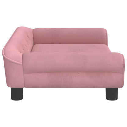 Kinderbank 70x45x26 cm fluweel roze