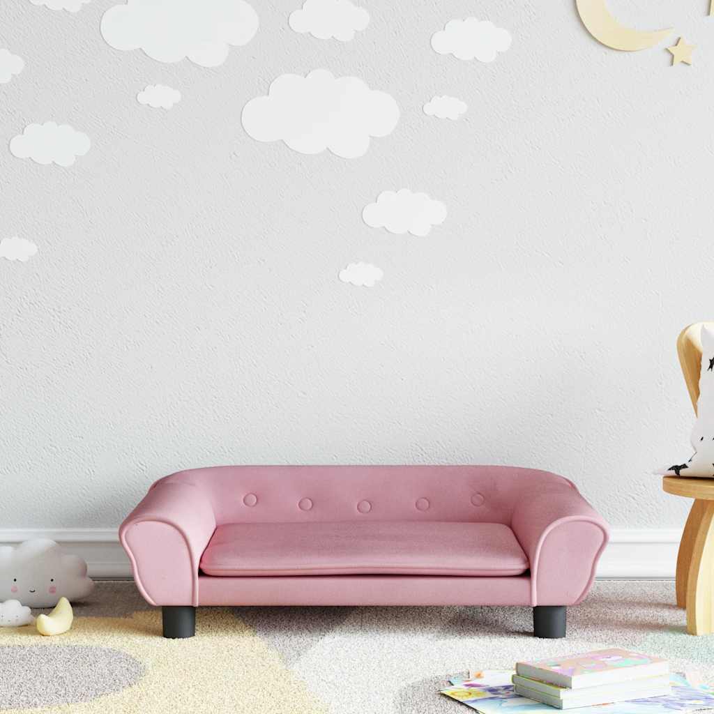 Kinderbank 70x45x26 cm fluweel roze