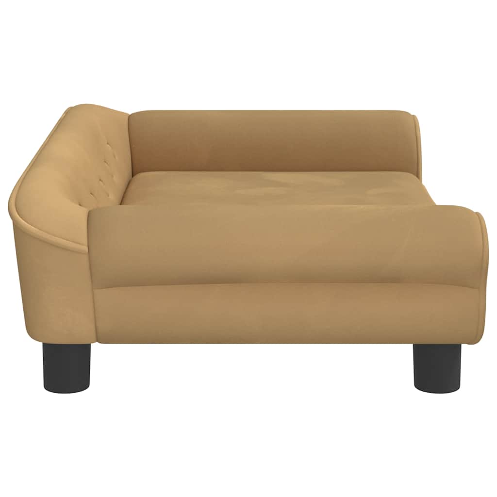 Kinderbank 70x45x26 cm fluweel bruin