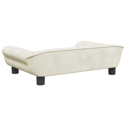 Kinderbank 70x45x26 cm fluweel crèmekleurig