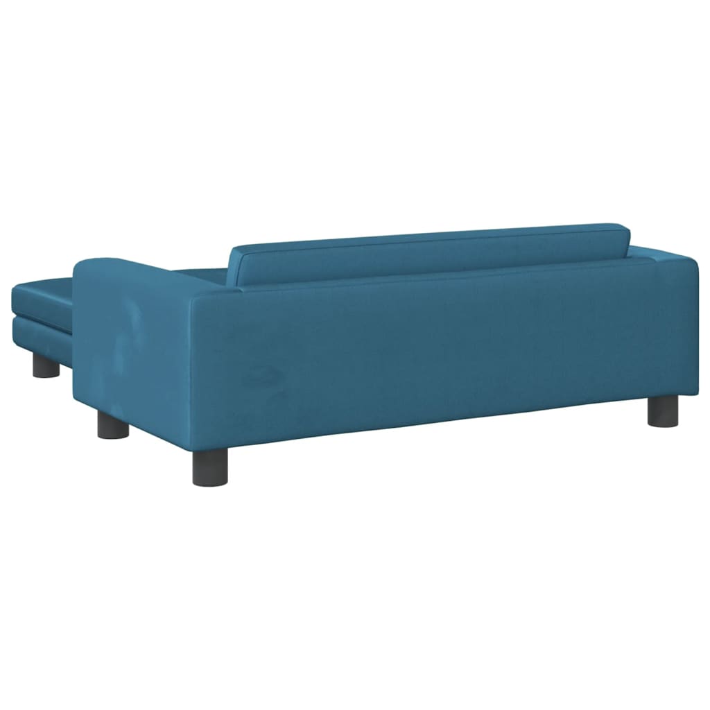 Kinderbank met voetensteun 100x50x30 cm fluweel blauw