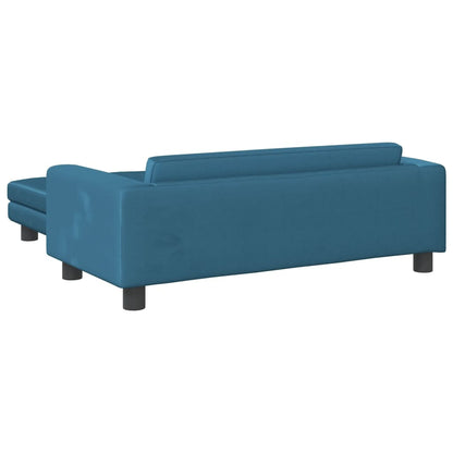 Kinderbank met voetensteun 100x50x30 cm fluweel blauw