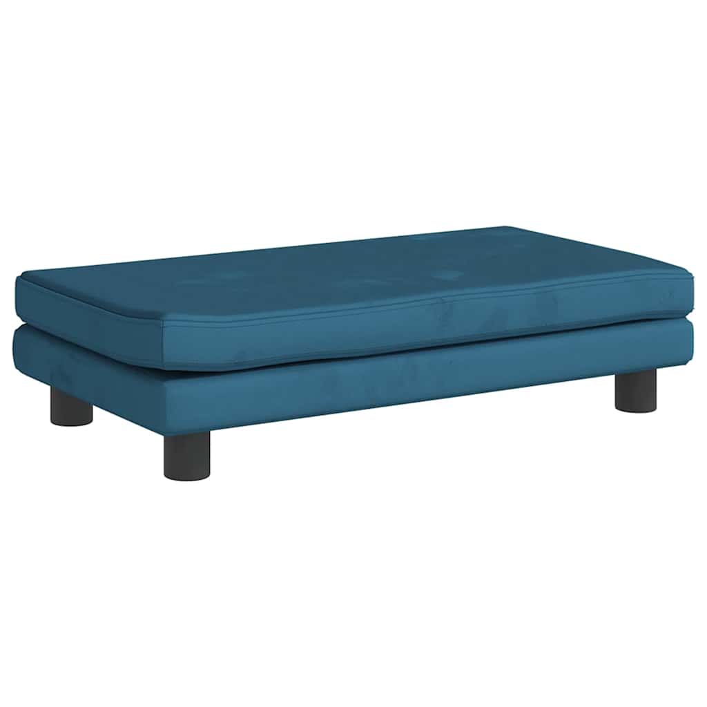 Kinderbank met voetensteun 100x50x30 cm fluweel blauw