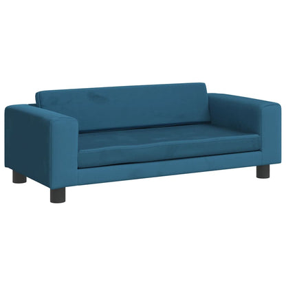 Kinderbank met voetensteun 100x50x30 cm fluweel blauw