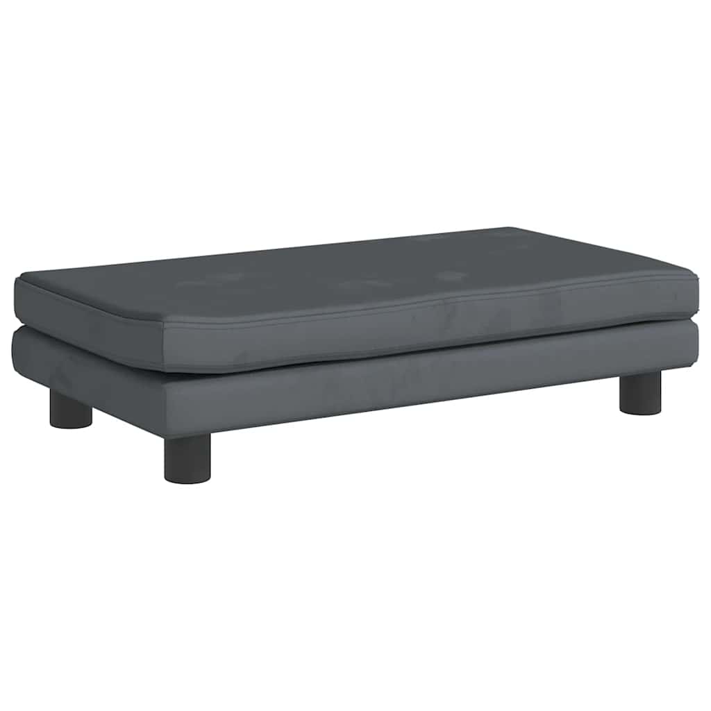 Kinderbank met voetensteun 100x50x30 cm fluweel donkergrijs