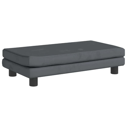 Kinderbank met voetensteun 100x50x30 cm fluweel donkergrijs