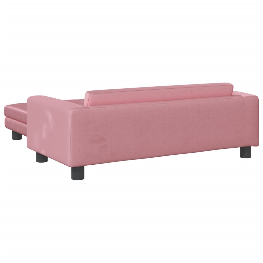 Kinderbank met voetensteun 100x50x30 cm fluweel roze