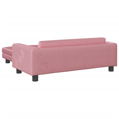 Kinderbank met voetensteun 100x50x30 cm fluweel roze