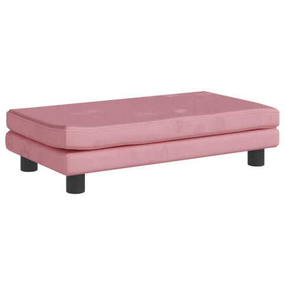 Kinderbank met voetensteun 100x50x30 cm fluweel roze