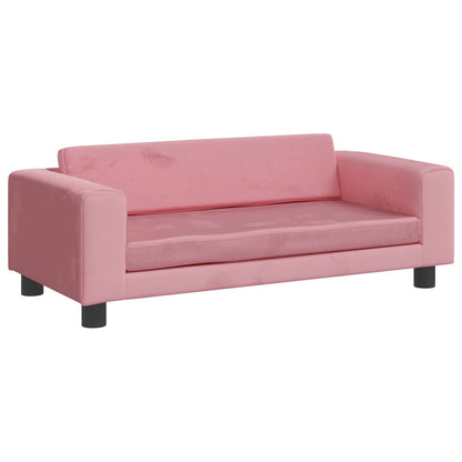 Kinderbank met voetensteun 100x50x30 cm fluweel roze