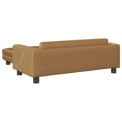 Kinderbank met voetensteun 100x50x30 cm fluweel bruin