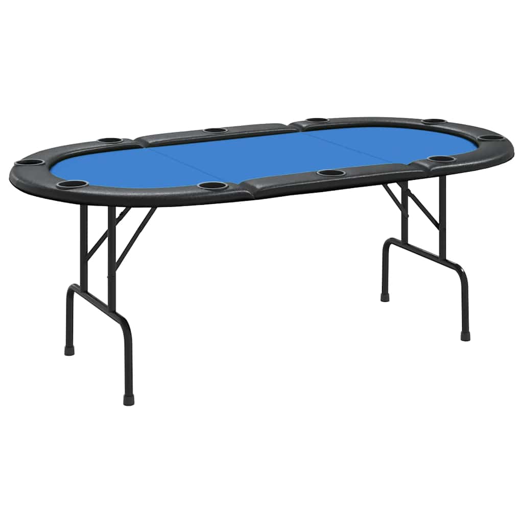 Pokertafel voor 10 spelers inklapbaar 207x106x76 cm blauw